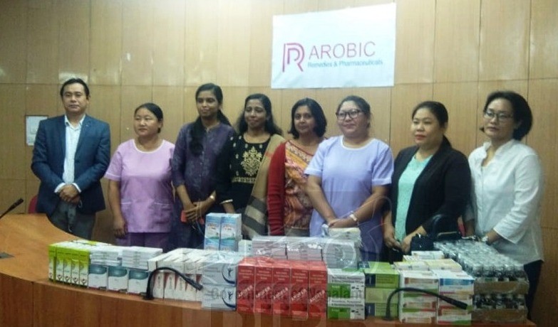 Nagaland Police Family Welfare Association donated medicines to unit hospitals, DEF, Kohima and 4 NAP during a programme at PHQ Conference Hall, Kohima on July 14. (DIPR Photo)